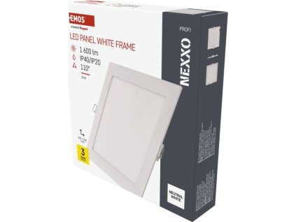 LED vestavné svítidlo NEXXO, čtvercové, bílé, 18W, neutrální bílá