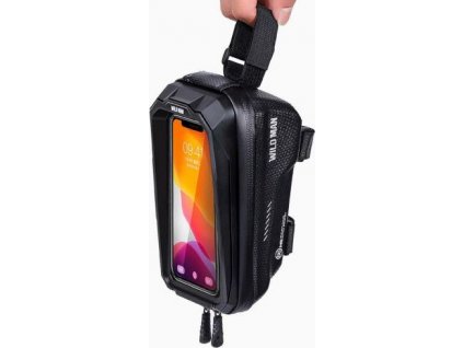 WILDMAN Bicycle bag MS66 Phone Anti-glare Phone Mount Bag Cycling Top Tube Frame Bag, Waterproof 1L Black