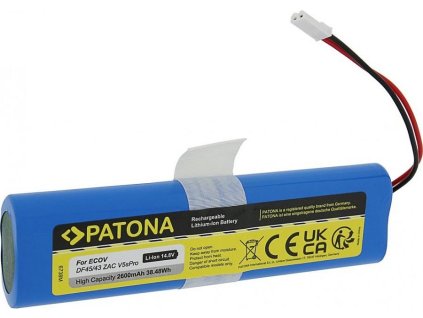PATONA baterie pro robotický vysavač Ecovacs Deebot DF45/iLife V50/V5s/V8s 2600mAh, Li-lon 14,8V