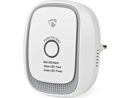 NEDIS chytrý detektor plynu/ Zigbee 3.0/ síťové napájení/ životnost 5 let/ EN 50194-1:2009/ Android & iOS/ 75 dB/ bílý