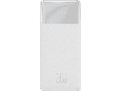 Baseus Power Bank Pro with Digital Display, Fast Charge, U+U+C (with USB-A to Micro USB 0.25m cable) 20W, 10000 mAh White (PPBD050502)