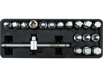 Sada klíčů nastrčných na zátky olejových van motorů 18 ks