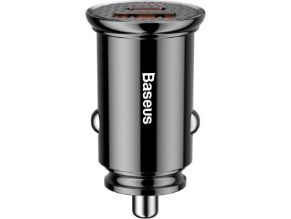 Baseus Circular Plastic nabíječka do auta 30W (PD3.0, QC4.0+ SCP AFC) černá