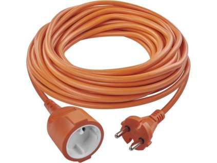 Dvoužilový pohyblivý přívod 20 m / 1 zásuvka / oranžový / PVC / 230 V / 1,5 mm2