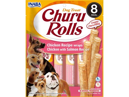 Churu Dog Rolls Chicken Recipe wraps Chicken with Salmon Recipe 8x12g