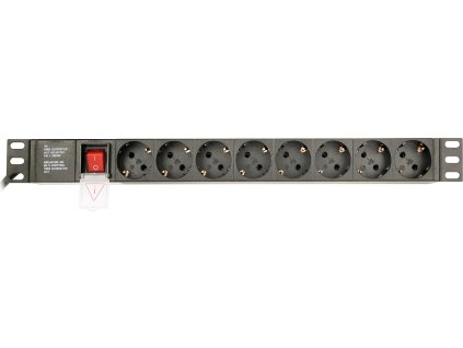 Gembird PDU 8 schucko, 1U, 16 A, 3m