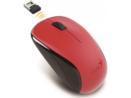 Genius NX-7000/Kancelářská/Optická/1 200 DPI/Bezdrátová USB/Červená