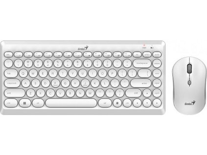 GENIUS LuxeMate Q8000 White/ Bezdrátový set 2,4GHz mini receiver/ USB/ bílá/ retro design/ CZ+SK layout