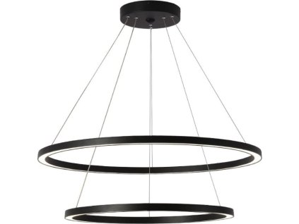 IMMAX NEO FINO SMART závěsné svítidlo 2 kruhy, 60+80cm, 93W, černé, Zigbee 3.0, TUYA