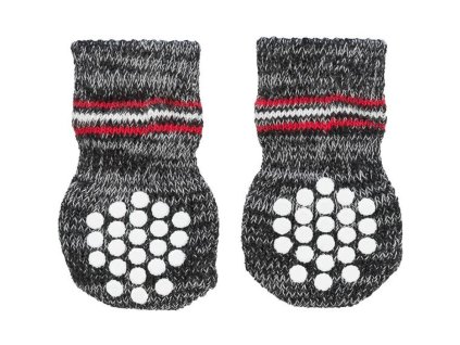 Protiskluzové šedé ponožky, 2 ks pro psy