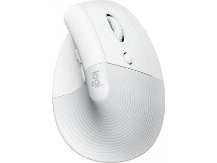 Logitech Lift Vertical Ergonomic Mouse - White   Vertikální myš, optická, 6 tlačítek, bezdrátová, Bluetooth