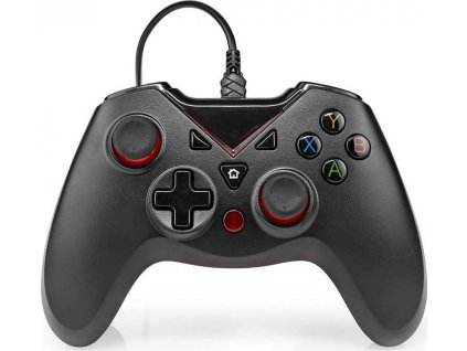 NEDIS gamepad/ USB-A/ napájení z USB/ pro PC/ počet tlačítek 12/ černý/ délka kabelu 1,60 m