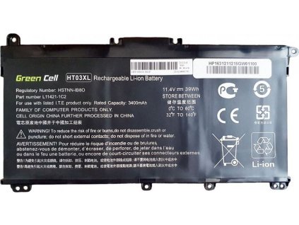 Green Cell / GCHP163/ 39Wh/ 3400 mAh/ Li-Ion/ HT03XL HSTNN-LB8M L11421-545 pro HP 240 G7 245 G7 250 G7 255/ neorigináln