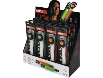 LED náramek, 10 lm, 2× CR2032, 16 ks, display box