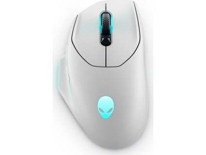 Dell Alienware 620M/Herní/Optická/Pro praváky/26 000 DPI/Drátová+bezdrátová/Bílá