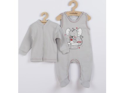 Kojenecká soupravička New Baby Mouse šedá 80 (9-12m)