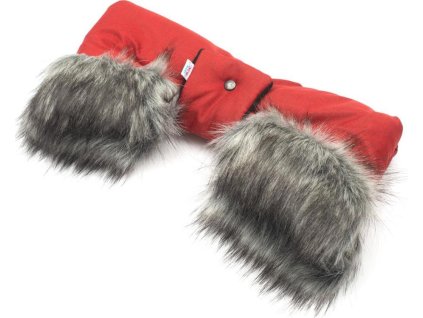 Rukávník na kočárek 2v1 New Baby s kožešinkou red