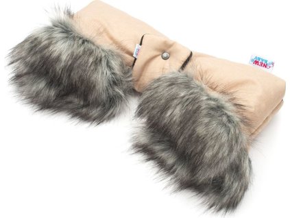 Rukávník na kočárek 2v1 New Baby s kožešinkou latte