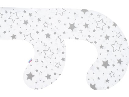 Povlak na kojící polštář ve tvaru C New Baby Hvězdy šedé