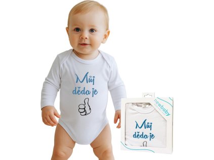 Body s potiskem New Baby Můj děda je jednička - dárkové balení 74 (6-9m)
