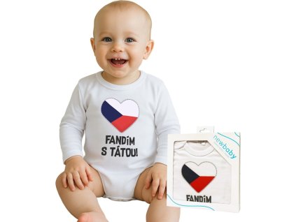 Body s potiskem New Baby Fandím s tátou - dárkové balení 50