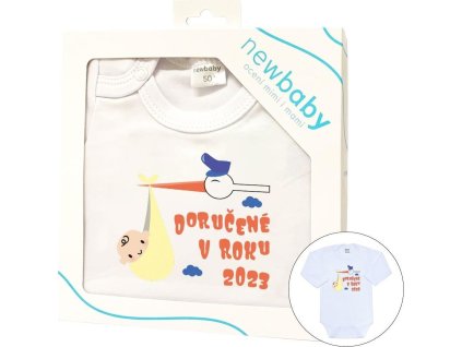Body s potiskem New Baby Doručené v roku 2023 - darčekové balenie 80 (9-12m)