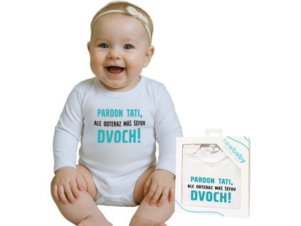 Body s potiskem New Baby Pardon tati,... máš šéfov dvoch! - darčekové balenie 86 (12-18m)