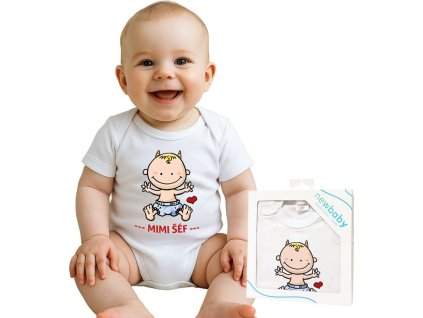 Body s potiskem New Baby MIMI ŠÉF - darčekové balenie 80 (9-12m)