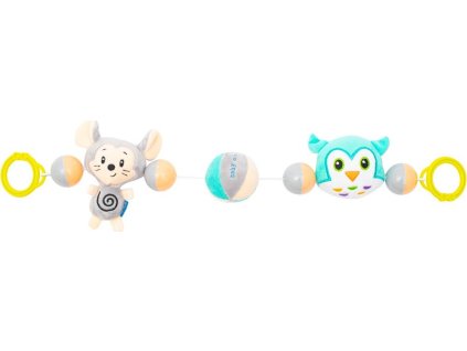 Dětské plyšové chrastítko do kočárku Baby Mix myš a sova