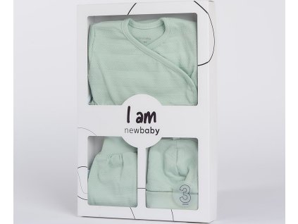 3-dílná kojenecká soupravička do porodnice New Baby I AM mátová 62 (3-6m)