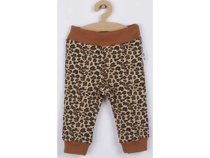 Kojenecké bavlněné tepláčky Nicol Mia hnědé 56 (0-3m)