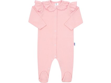 Kojenecký bavlněný overal New Baby Stripes růžový 86 (12-18m)