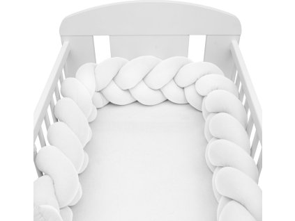 Mušelínový mantinel do postýlky cop New Baby bílý