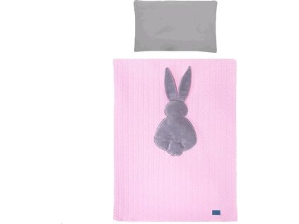 3-dílné ložní povlečení Belisima Králíček 100/135 růžovo-šedé