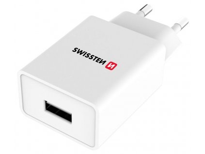 Swissten Síťový Adaptér Smart Ic 1X Usb 1A Power + Datový Kabel Usb / Micro Usb 1,2 M Bílý