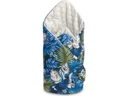 Dětská zavinovačka 75x75 modrý s listím