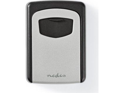 NEDIS trezor na klíče/ kombinace Dial Lock/ 2 klíče/ vnitřní a venkovní/ hliník/ černo-šedý