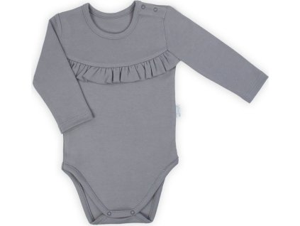Kojenecké body s dlouhým rukávem Nicol Sara šedá 80 (9-12m)