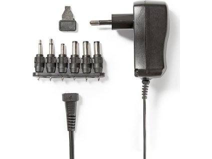 NEDIS univerzální napájecí AC adaptér/ 7.2 W/ 3 - 12 VDC, 1A/ 100 - 240 V AC/ 6 konektorů/ 1,8 m/ černý