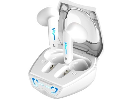 GENIUS bezdrátový headset TWS HS-M920BT/ bílý/ LED/ Bluetooth 5.0/ USB-C nabíjení