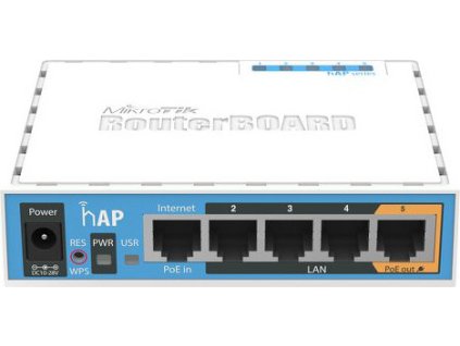 MikroTik RouterBOARD RB951Ui-2nD, hAP,CPU 650MHz, 5x LAN, 2.4Ghz 802.11b/g/n, USB, 1x PoE out,  L4