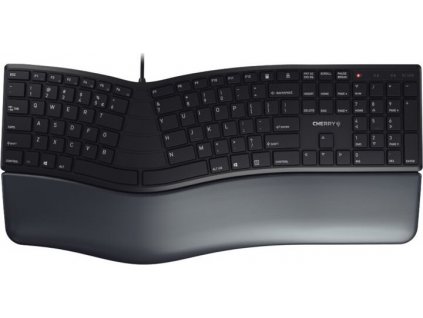 CHERRY klávesnice KC 4500 ERGO/ drátová/ USB/ multimediální / ergonomický dizajn opérkou zápěstí / černá EU layout