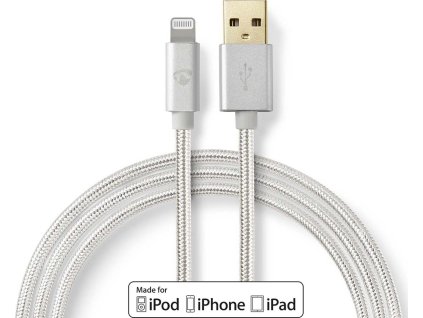 Lightning Kabel | USB 2.0 | Apple Lightning 8pinový | USB-A Zástrčka | 480 Mbps | Pozlacené | 3.00 m | Kulatý | Nylon / Opletený | Hliník | Box s Okénkem