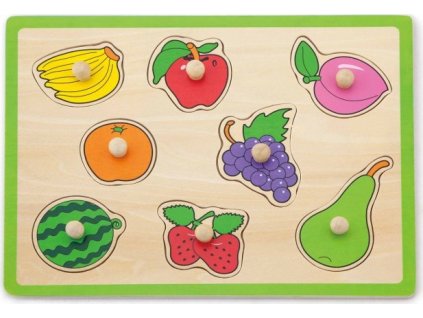 Dětské dřevěné puzzle s úchyty Viga Ovoce