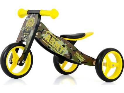 Dětské multifunkční odrážedlo kolo 2v1 Milly Mally JAKE Army