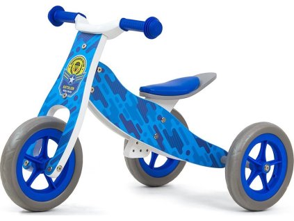 Dětské multifunkční odrážedlo 2v1 Milly Mally Cool Blue Army