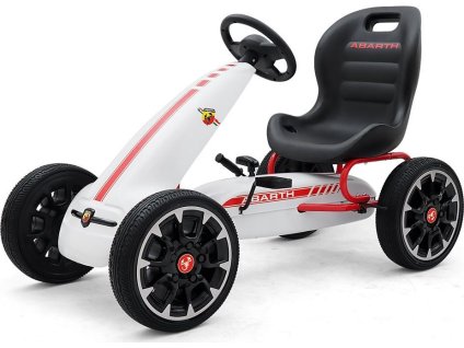 Dětská šlapací motokára Go-kart Milly Mally Abarth bílá
