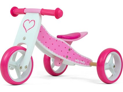 Dětské multifunkční odrážedlo kolo 2v1 Milly Mally JAKE Hearts