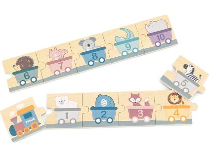 Dřevěné puzzle s čísly Viga