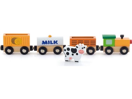 Dětský dřevěný magnetický vlaček Viga Farma